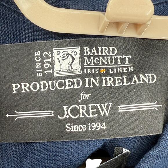 Baird McNutt J Crew Garçon Classic Shirt Irish linen Button Down Navy Size 6 NWT - Picture 6 of 8